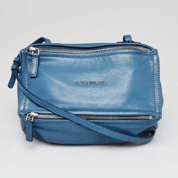 Givenchy Blue Sugar Goatskin Leather Mini Pandora Bag - Picture 1 of 12